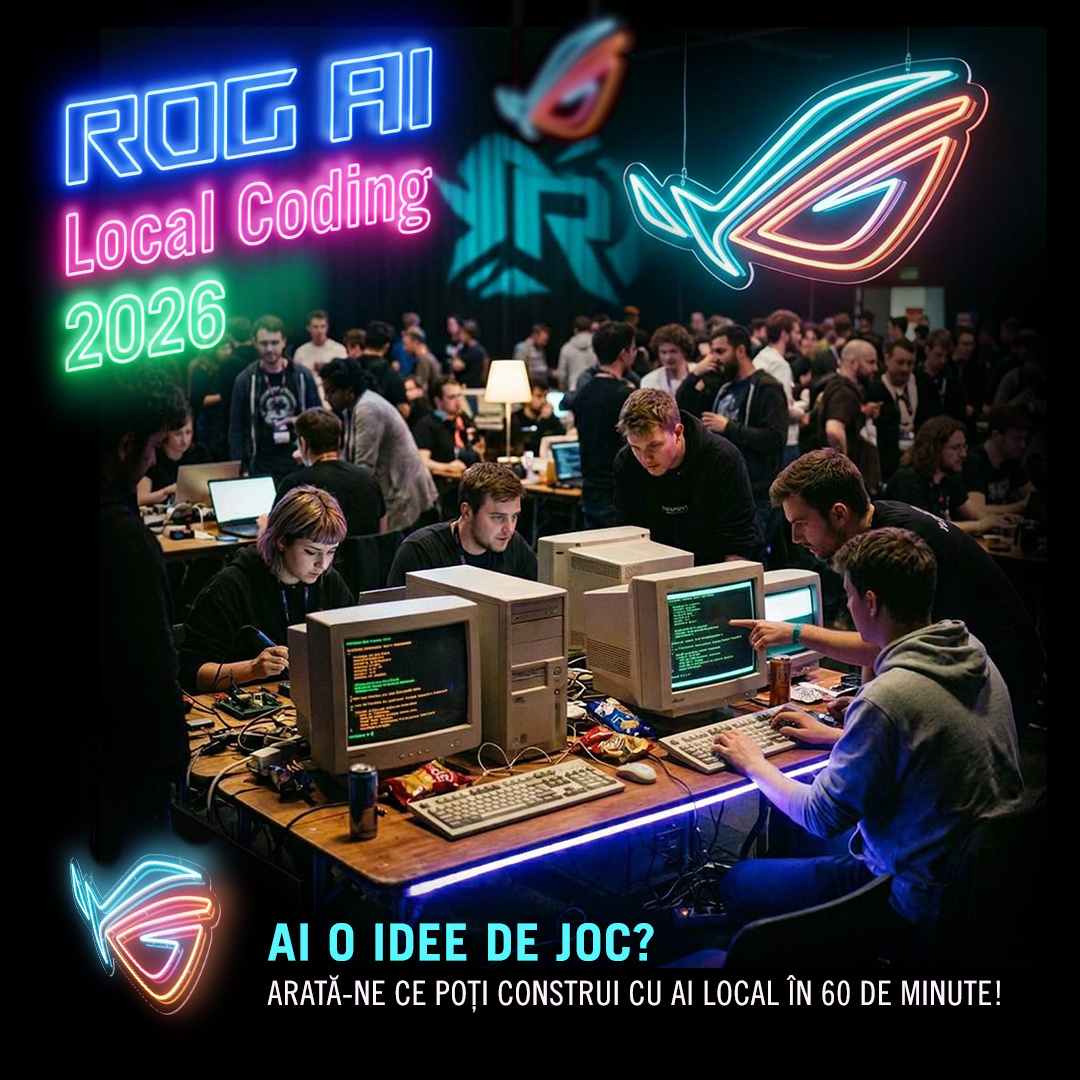 ASUS lansează ROG AI Local Coding 2026: 60 de minute pentru a crea un prototip de joc cu AI local